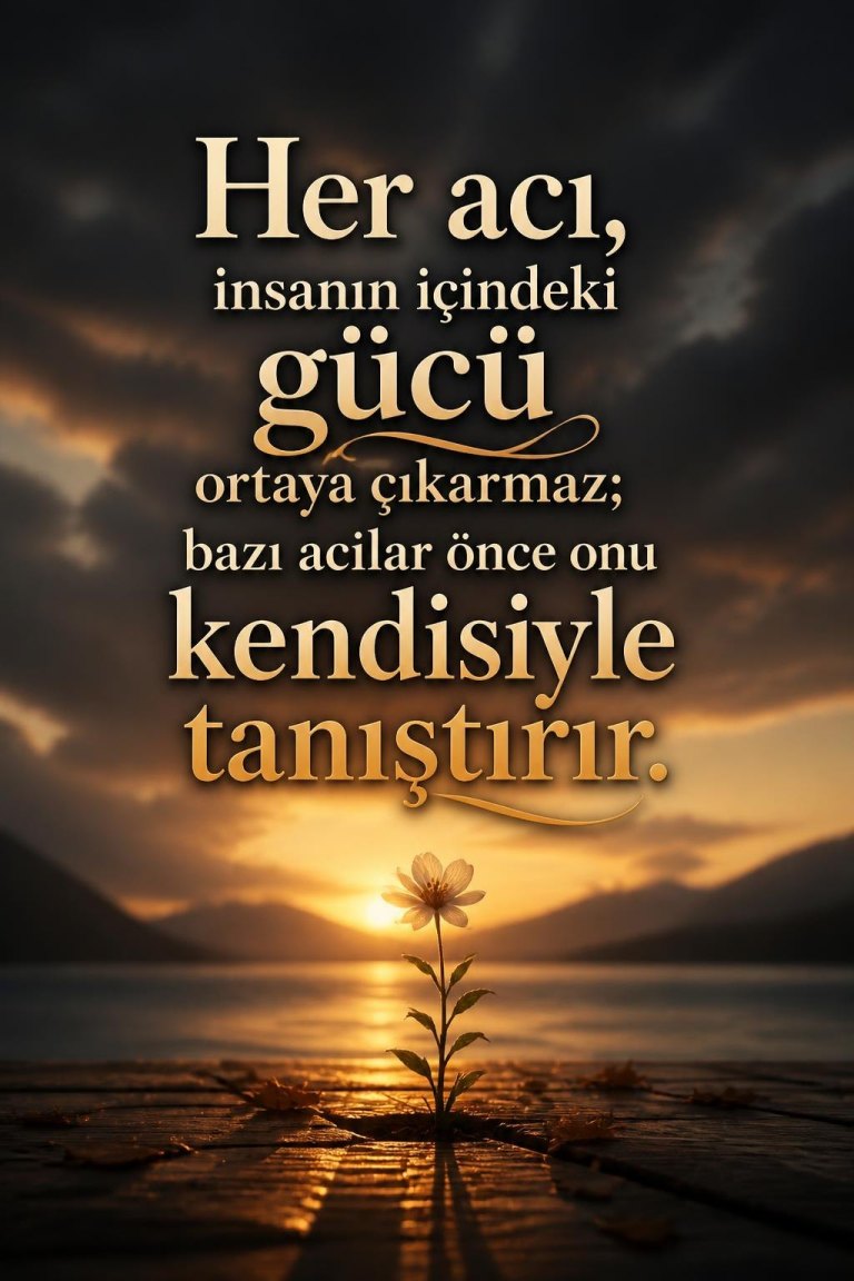 Her acı, insanın içindeki gücü ortaya çıkarmaz; bazı acılar önce onu kendisiyle tanıştırır.
