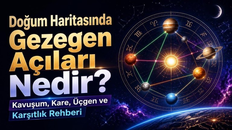 Doğum Haritasında Gezegen Açıları Nedir? Kavuşum, Kare, Üçgen ve Karşıtlık Rehberi