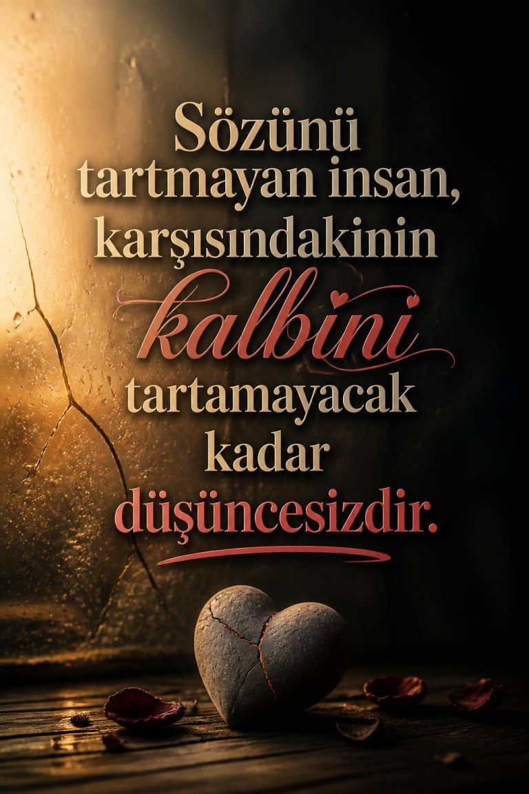 Sözünü tartmayan insan, karşısındakinin kalbini tartamayacak kadar düşüncesizdir.