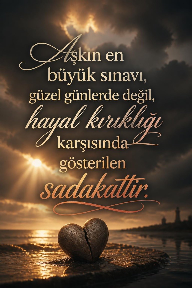 Aşkın en büyük sınavı, güzel günlerde değil, hayal kırıklığı karşısında gösterilen sadakattir.