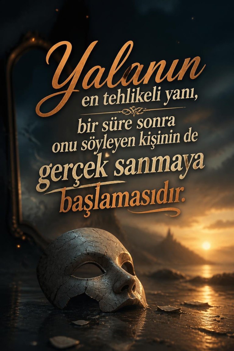 Yalanın en tehlikeli yanı, bir süre sonra onu söyleyen kişinin de gerçek sanmaya başlamasıdır.