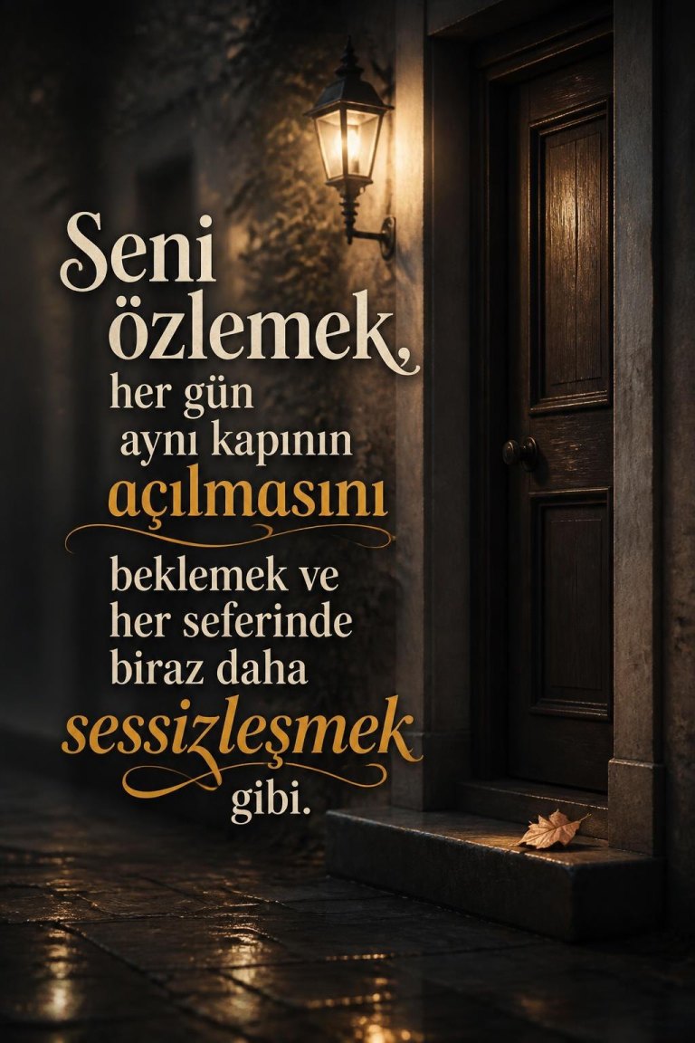 Seni özlemek, her gün aynı kapının açılmasını beklemek ve her seferinde biraz daha sessizleşmek gibi.