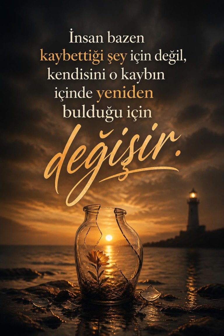 İnsan bazen kaybettiği şey için değil, kendisini o kaybın içinde yeniden bulduğu için değişir.