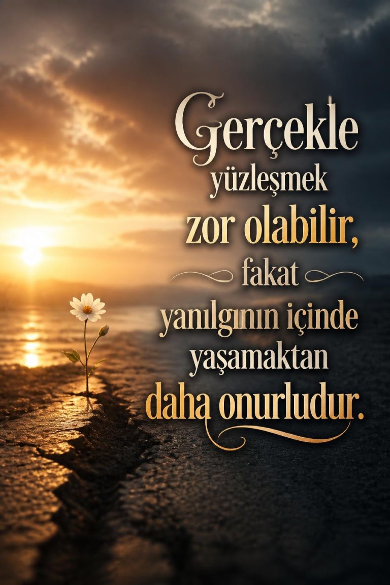 Gerçekle yüzleşmek zor olabilir, fakat yanılgının içinde yaşamaktan daha onurludur.