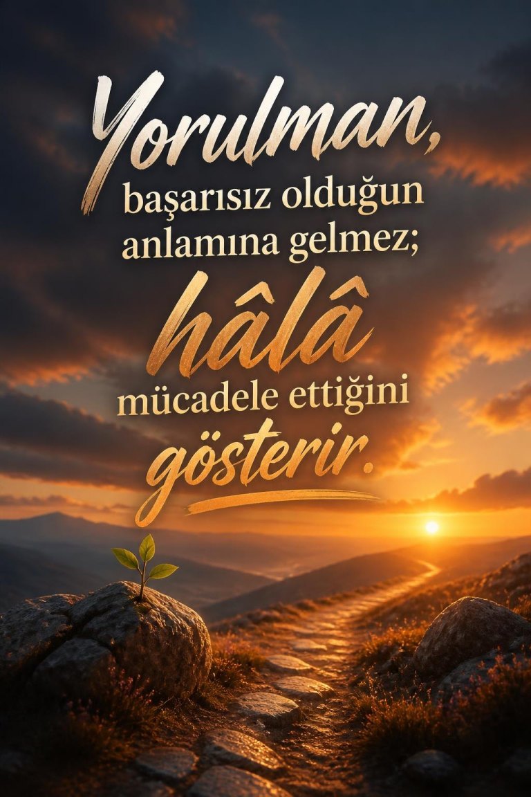 Yorulman, başarısız olduğun anlamına gelmez; hâlâ mücadele ettiğini gösterir.